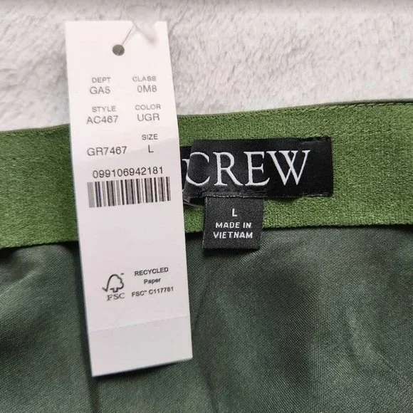 New women's  S  J Crew Gwyneth slip midi skirt in Utility Green - Picture 6 of 10